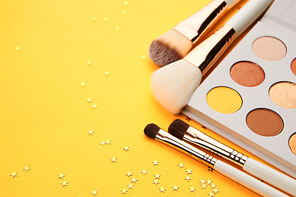 포토 JPG 해외이미지 사람없음 세트 뷰티 화장품 오브젝트 아이섀도 메이크업브러쉬 해외포토 붓 파일형식 이미지허브