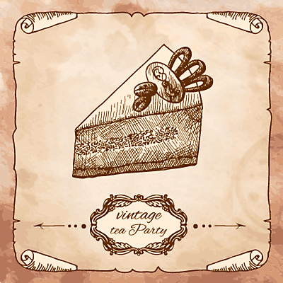 JPG 해외이미지 일러스트 사람없음 케이크 빈티지 해외일러스트 컨셉 디저트 파일형식 이미지허브