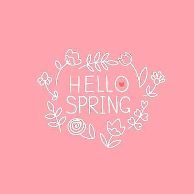 EPS 해외이미지 꽃 행복 선 분홍색 잎 일러스트 프레임 타이포그라피 사람없음 봄 하트 엘리먼트 해외일러스트 모양 식물 문자 계절 감정 컬러 파일형식 벡터 이미지허브