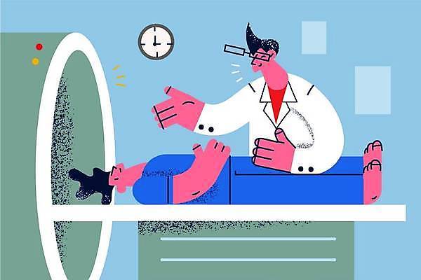 EPS 해외이미지 전신 라이프스타일 남자 시계 일러스트 상반신 성인 눕기 손들기 진료 환자 의사 건강검진 MRI 성인남자만 안경낌 해외일러스트 안경 의학 의료기기 모션 사람 생활 의료진 검사_조사 남자만 성인만 파일형식 벡터 이미지허브