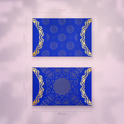 EPS 해외이미지 디자인 백그라운드 패턴 일러스트 명함 사람없음 파란색 세트 금색 고급 만다라 목업 해외일러스트 카드프레임 컬러 컨셉 무늬 프레임 파일형식 벡터 이미지허브