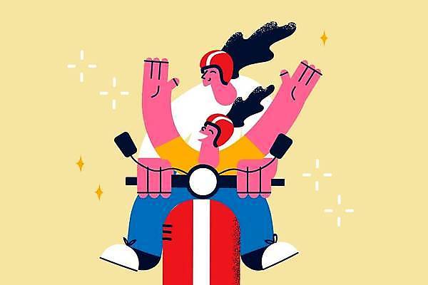 EPS 해외이미지 전신 라이프스타일 여자 딸 어린이 일러스트 모녀 엄마 상반신 성인 두명 만세 운전 스쿠터 승차 헬멧 여자만 해외일러스트 가족 모션 사람 생활 오토바이 보호장비 파일형식 벡터 이미지허브