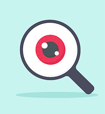 JPG 해외이미지 하늘색 일러스트 돋보기 건강 사람없음 눈동자 해외일러스트 파란색 눈_신체부위 파일형식 이미지허브