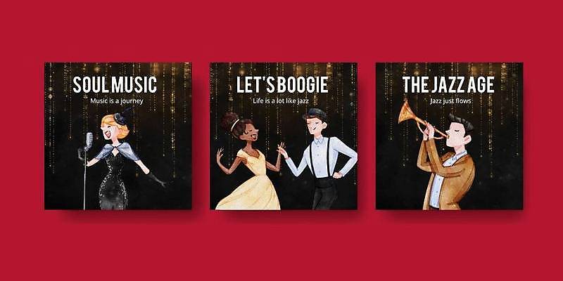 EPS 해외이미지 배너 음악 일러스트 놀이 수채화 이벤트 파티 축제 소리 공연 연주자 음악가 가수 기구 악단 피아노 만화 색소폰 클럽 복고 드럼 쇼 재즈 오케스트라 마케팅 뮤지컬 해외일러스트 직업 문화예술 타악기 건반악기 목관악기 파일형식 벡터 이미지허브