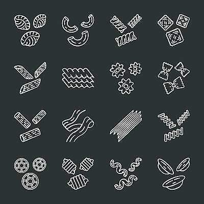 EPS 해외이미지 디자인 일러스트 종류 사람없음 세트 다양 파스타면 해외일러스트 다수 파스타 면류 파일형식 벡터 이미지허브