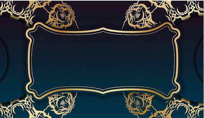 EPS 해외이미지 문양 디자인 백그라운드 일러스트 프레임 사람없음 금색 화려 고급 남색 카피스페이스 국경 해외일러스트 컬러 컨셉 공백 파일형식 벡터 이미지허브