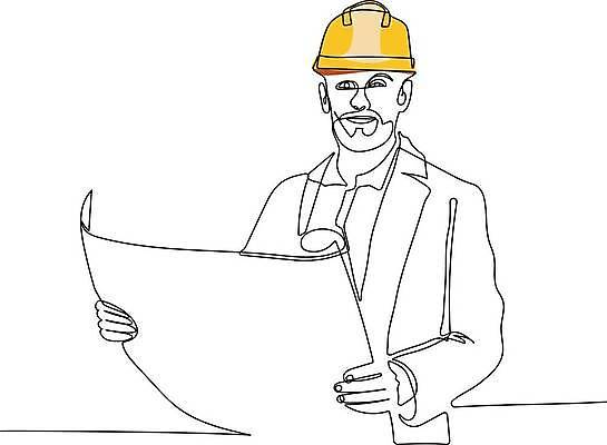 EPS 해외이미지 남자 라인일러스트 일러스트 한명 들기 상반신 성인 설계도 비즈니스맨 안전모 건축가 라인아트 손그림 드로잉 성인남자한명만 해외일러스트 직업 1 선 비즈니스 모션 건설업 미술 사람 직장인 헬멧 안전장비 남자한명만 성인남자만 파일형식 벡터 이미지허브