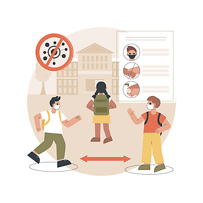 JPG 해외이미지 전신 학생 여자 남자 화살표 어린이 일러스트 학교 악수 책가방 마스크 소년 세명 걷기 인포그래픽 등교 손인사 손씻기 마스크착용 어린이만 코로나바이러스 사회적거리두기 감염예방 델타변이바이러스 오미크론 해외일러스트 교육 캠페인 가방 모션 사람 손짓 인사 바이러스 씻기 사회이슈 예방 등하교 감염 파일형식 이미지허브