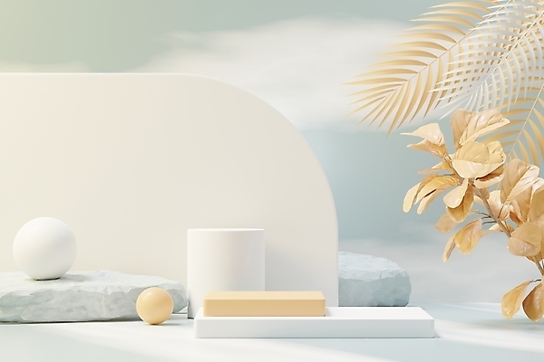 포토 JPG 해외이미지 식물 디자인 백그라운드 컨셉 잎 사람없음 장식 세트 노란색 3D 무대 흰색 원형 오브젝트 원기둥 단상 파스텔톤 포디움 해외포토 도형 컬러 디지털합성 파일형식 이미지허브