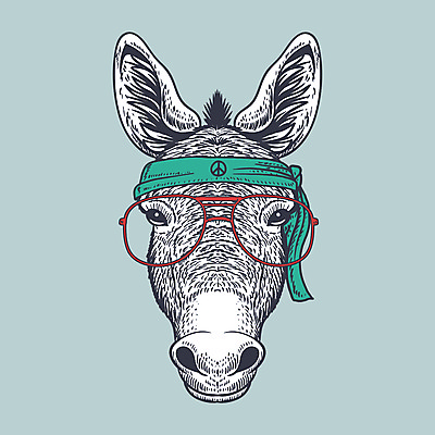 EPS 해외이미지 안경 일러스트 사람없음 머리띠 심볼 망아지 안경낌 해외일러스트 잡화 새끼 장신구 말_동물 파일형식 벡터 이미지허브