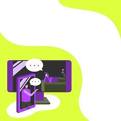 EPS 해외이미지 전신 여자 남자 백그라운드 말풍선 일러스트 대화 상반신 성인 연두색 스마트폰 보라색 턱괴기 비즈니스맨 얼굴없음 성인남자만 카피스페이스 해외일러스트 컬러 비즈니스 모션 말하기 사람 초록색 핸드폰 스마트기기 공백 직장인 남자만 성인만 파일형식 벡터 이미지허브