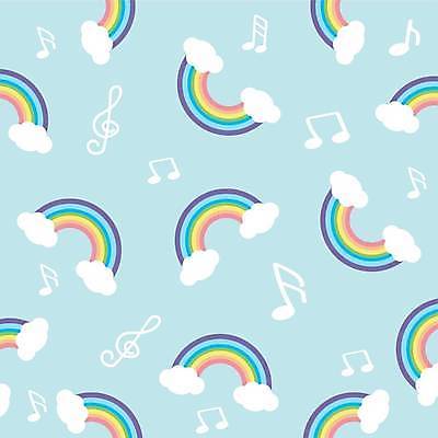 EPS 해외이미지 디자인 하늘색 무지개 패턴 음표 일러스트 사람없음 패턴백그라운드 높은음자리표 해외일러스트 자연요소 기호 음악 백그라운드 무늬 파란색 파일형식 벡터 이미지허브