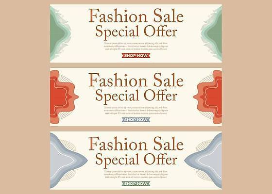 EPS 해외이미지 템플릿 선 일러스트 추상 타이포그라피 사람없음 쇼핑 세트 세일 베이지색 해외일러스트 문자 컬러 무늬 파일형식 벡터 이미지허브