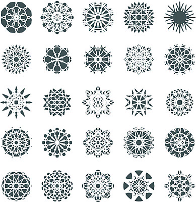 EPS 해외이미지 디자인 일러스트 추상 사람없음 세트 오리엔탈 심볼 만다라 해외일러스트 무늬 파일형식 벡터 이미지허브