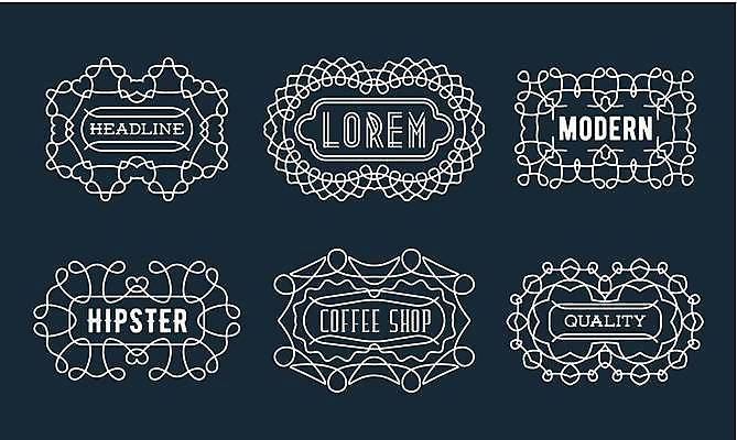 EPS 해외이미지 디자인 일러스트 프레임 사람없음 세트 빈티지 우아함 라인아트 고딕 바로크 빅토리아 해외일러스트 선 컨셉 파일형식 벡터 이미지허브