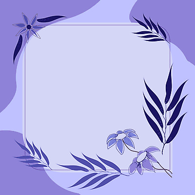 JPG 해외이미지 꽃 잎 일러스트 사각프레임 사람없음 보라색 꽃프레임 해외일러스트 식물 컬러 프레임 사각형 파일형식 이미지허브
