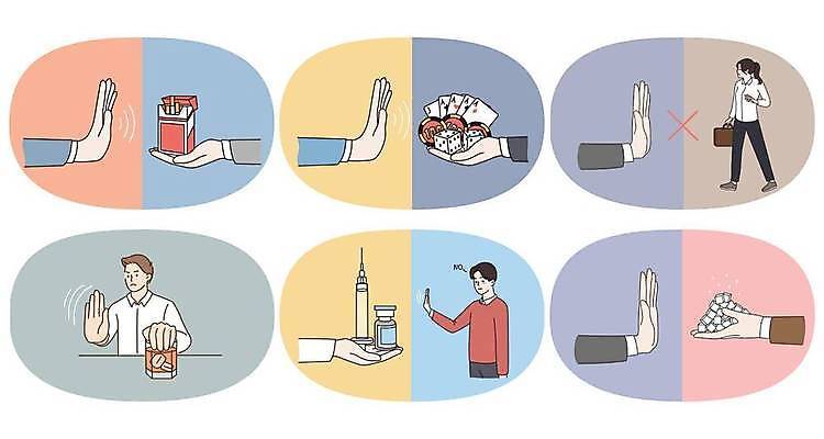 EPS 해외이미지 전신 라이프스타일 손 여자 남자 일러스트 주류 담배 주사기 들기 상반신 성인 일상 신체부위 세명 비즈니스맨 비즈니스우먼 도박 유혹 설탕 거절 카지노 주사약 마약 제안 성인만 해외일러스트 음료 컨셉 비즈니스 의료기기 모션 사람 라이프 생활 약 직장인 파일형식 벡터 이미지허브