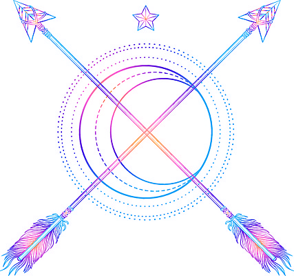 JPG 해외이미지 별 일러스트 추상 화살 사람없음 파란색 달 점 원형 보헤미아 히피 해외일러스트 자연요소 도형 컬러 무늬 파일형식 이미지허브