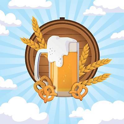 EPS 해외이미지 디자인 포스터 하늘색 일러스트 맥주 사람없음 축제 보리 맥주잔 맥주거품 맥주통 옥토버페스트 브레첼 해외일러스트 술잔 디저트 곡류 주류 파란색 거품 파일형식 벡터 이미지허브