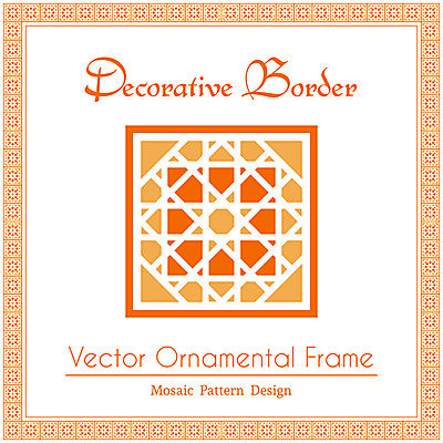 EPS 해외이미지 디자인 백그라운드 패턴 일러스트 프레임 타이포그라피 사람없음 장식 주황색 화려 기하학 엘리먼트 해외일러스트 문자 컬러 컨셉 무늬 파일형식 벡터 이미지허브