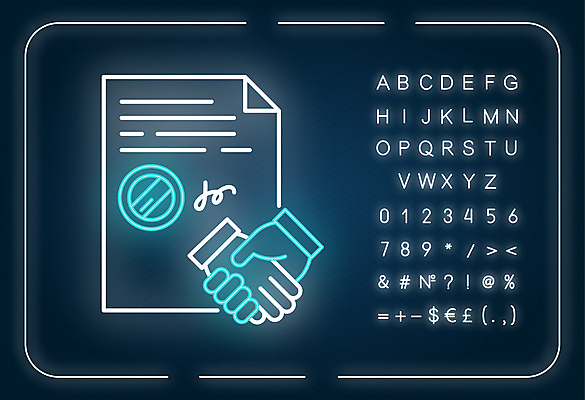 EPS 해외이미지 손 알파벳 선 백그라운드 일러스트 악수 타이포그라피 신체부위 도장 화려 심볼 계약 사인 문서 네온 형광등 해외일러스트 문자 영어 컨셉 비즈니스 전등 사람 손짓 파일형식 벡터 이미지허브
