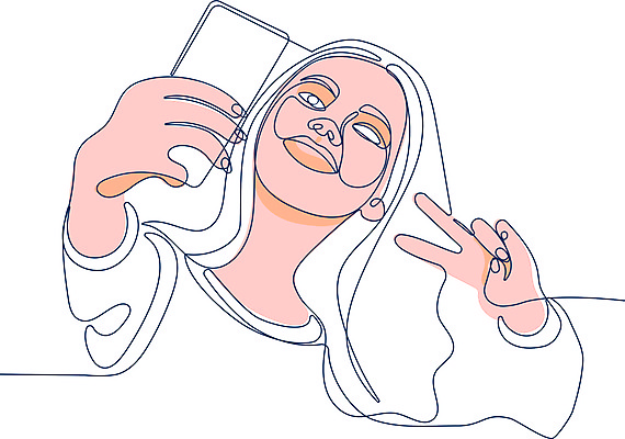 JPG 해외이미지 여자 라인일러스트 일러스트 한명 들기 상반신 성인 스마트폰 셀프카메라 라인아트 브이 손그림 드로잉 성인여자한명만 해외일러스트 1 선 모션 미술 사람 손짓 핸드폰 스마트기기 사진촬영 여자한명만 성인여자만 파일형식 이미지허브