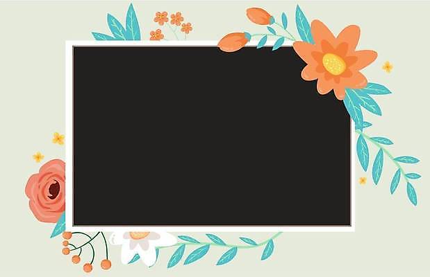 EPS 해외이미지 꽃 잎 일러스트 사각프레임 사람없음 꽃봉오리 꽃프레임 해외일러스트 식물 프레임 사각형 파일형식 벡터 이미지허브