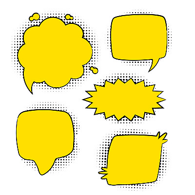 JPG 해외이미지 말풍선 스티커 일러스트 추상 프레임 사람없음 노란색 공백 팝아트 코믹 카툰스타일 효과 해외일러스트 컬러 무늬 그림 파일형식 이미지허브