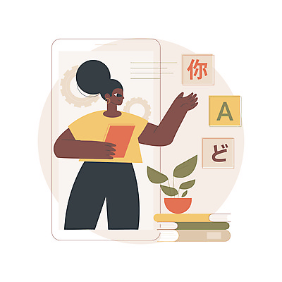 JPG 해외이미지 영어 여자 화분 일러스트 한명 들기 상반신 성인 책 스마트폰 강사 교사 가리킴 일본어 톱니바퀴 온라인 온라인강의 외국어공부 외국어교육 중국어 책더미 성인여자한명만 해외일러스트 직업 문자 1 교육 모션 사람 손짓 핸드폰 스마트기기 학습 강의 무더기 여자한명만 성인여자만 파일형식 언택트 이미지허브