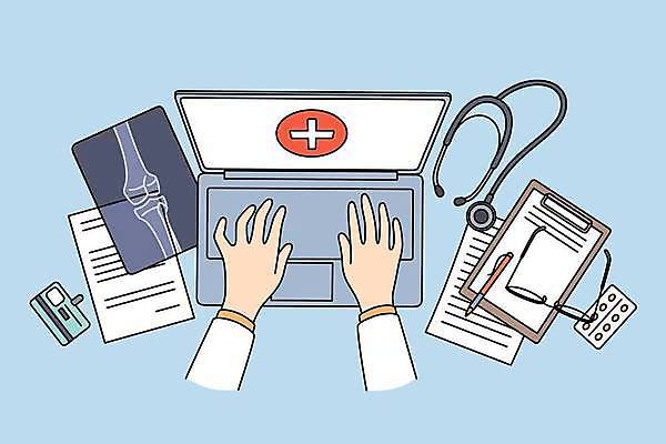 EPS 해외이미지 손 안경 일러스트 청진기 엑스레이 신체부위 노트북 알약 의사 작업 서류판 십자모양 해외일러스트 모양 잡화 의학 의료기기 사람 전자제품 약 사무용품 의료진 십자 파일형식 벡터 이미지허브