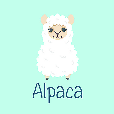 JPG 해외이미지 하늘색 일러스트 사람없음 알파카 해외일러스트 동물 파란색 파일형식 이미지허브