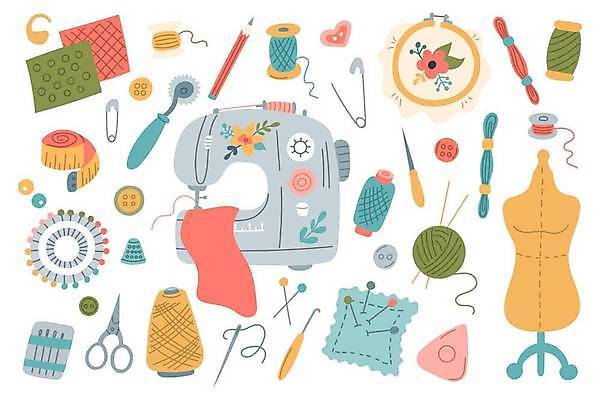 EPS 해외이미지 디자인 일러스트 장신구 버튼 취미 세트 유행 기계 장비 도구 공구 업무 뜨개질 플랫 실 낙서 바느질 만화 수집 심볼 측정 오브젝트 땀 손그림 실타래 자수 수공예 재단 고립 엘리먼트 핸드메이드 해외일러스트 작업 공예 파일형식 벡터 이미지허브