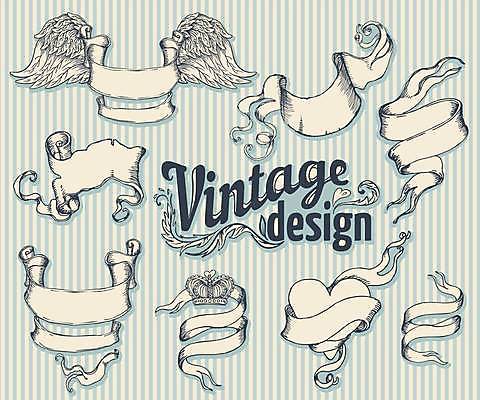 EPS 해외이미지 디자인 리본 백그라운드 일러스트 왕관 프레임 종류 미술 사람없음 세트 다양 하트 빈티지 화려 복고 해외일러스트 모양 다수 컨셉 문화예술 파일형식 벡터 이미지허브