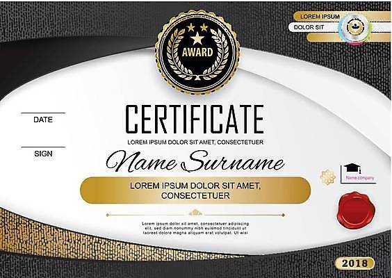 EPS 해외이미지 일러스트 타이포그라피 사람없음 검은색 상패 임명장 상장프레임 해외일러스트 문자 컬러 프레임 상_우승 파일형식 벡터 이미지허브