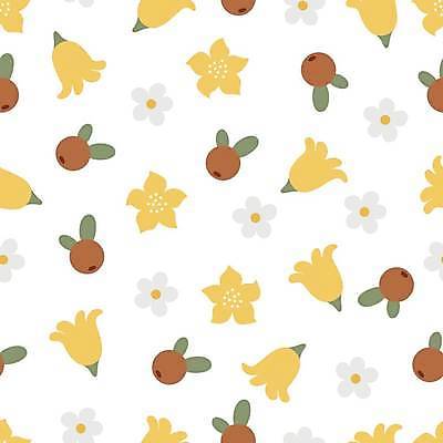 EPS 해외이미지 식물 디자인 꽃 백그라운드 잎 꽃무늬 패턴 일러스트 자연 벽지 초록색 정원 봄 직물 플랫 인쇄 질감 해외일러스트 계절 컬러 무늬 생태계 파일형식 벡터 이미지허브