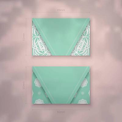 EPS 해외이미지 디자인 백그라운드 패턴 일러스트 명함 사람없음 세트 고급 만다라 민트색 목업 해외일러스트 컬러 컨셉 무늬 파일형식 벡터 이미지허브