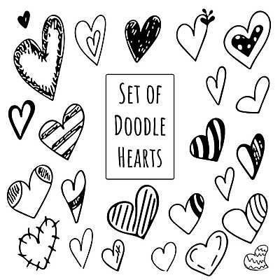 EPS 해외이미지 일러스트 사랑 사람없음 하트 손그림 해외일러스트 모양 감정 파일형식 벡터 이미지허브