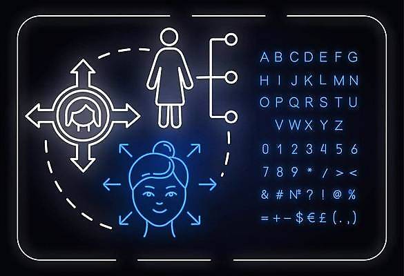 EPS 해외이미지 알파벳 여자 화살표 선 백그라운드 일러스트 성인 타이포그라피 두명 자유 화려 심볼 네온 형광등 성인여자만 권리 해외일러스트 문자 영어 컨셉 전등 사람 여자만 성인만 파일형식 벡터 이미지허브