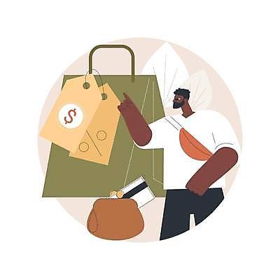 EPS 해외이미지 남자 컨셉 일러스트 한명 상반신 성인 쇼핑 쇼핑백 꼬리표 세일 달러 상점 가리킴 신용카드 퍼센트 지갑 구매 가격 서비스 성인남자한명만 해외일러스트 1 돈 가방 사람 손짓 금융 라벨 특수기호 남자한명만 성인남자만 파일형식 벡터 이미지허브