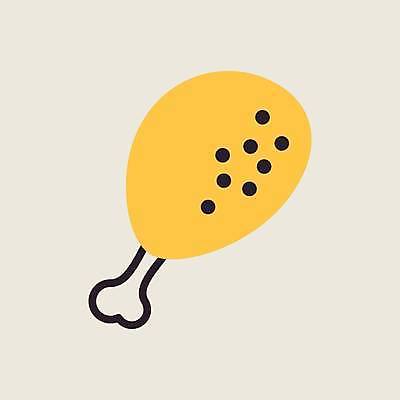 EPS 해외이미지 디자인 일러스트 육류 사람없음 노란색 닭다리 해외일러스트 컬러 식재료 파일형식 벡터 이미지허브