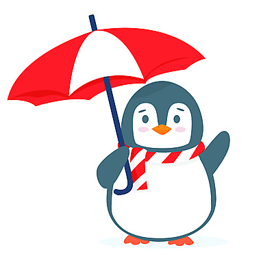 JPG 해외이미지 한마리 우산 들기 사람없음 귀여움 목도리 펭귄 손인사 펭귄캐릭터 해외일러스트 1 잡화 동물캐릭터 컨셉 모션 조류 인사 파일형식 이미지허브