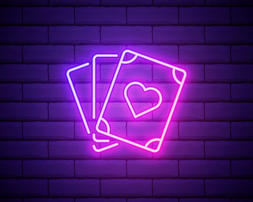 포토 JPG 해외이미지 사람없음 빛 보라색 하트 트럼프 네온 네온아트 해외포토 모양 컬러 놀이용품 파일형식 이미지허브