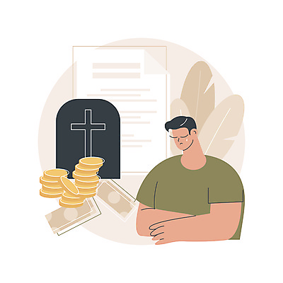 JPG 해외이미지 남자 돈 일러스트 한명 상반신 성인 슬픔 죽음 비석 눈물 문서 보험 장례 생명보험 십자가모양 정책 성인남자한명만 상조보험 보험금 해외일러스트 모양 1 감정 십자가 사람 금융 재산 남자한명만 성인남자만 파일형식 이미지허브