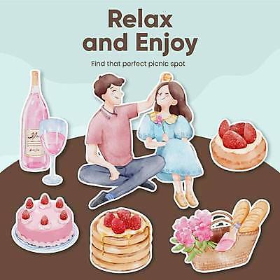 EPS 해외이미지 전신 커플 여자 남자 꽃 스티커 와인잔 일러스트 들기 앉기 성인 두명 소풍 와인 바게트 와인병 손그림 팬케이크 딸기케이크 소풍바구니 엘리먼트 성인만 해외일러스트 식물 빵 술잔 관계 모션 딸기 병_용기 주류 사람 야외활동 바구니 케이크 파일형식 벡터 이미지허브