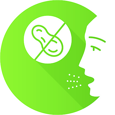 EPS 해외이미지 일러스트 사람없음 연두색 금지 얼굴모양 땅콩 알레르기 해외일러스트 모양 얼굴 초록색 견과류 질병 파일형식 벡터 이미지허브