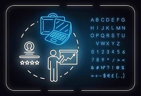 EPS 해외이미지 전신 알파벳 화살표 선 백그라운드 가방 일러스트 한명 사람 타이포그라피 노트북 발표 화려 심볼 상승 네온 형광등 별점 해외일러스트 문자 1 영어 잡화 컨셉 전등 전자제품 점수 평가 파일형식 벡터 이미지허브