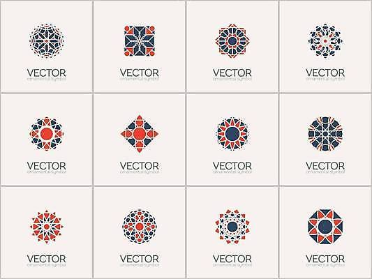 EPS 해외이미지 디자인 일러스트 추상 사람없음 세트 오리엔탈 심볼 만다라 해외일러스트 무늬 파일형식 벡터 이미지허브