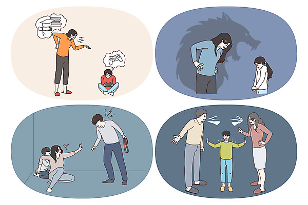 JPG 해외이미지 전신 라이프스타일 여자 남자 딸 아들 허리손 말풍선 일러스트 엄마 그림자 서기 들기 앉기 여러명 상반신 일상 외침 벨트 수비 아빠 게임기 부부싸움 늑대 잔소리 가정폭력 해외일러스트 부부 잡화 포즈 다수 포유류 가족 모션 사람 라이프 생활 소리 폭력 싸움 파일형식 이미지허브