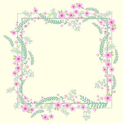 EPS 해외이미지 꽃 잎 일러스트 사각프레임 사람없음 꽃프레임 잎줄기 연노랑색 해외일러스트 식물 줄기 프레임 노란색 사각형 파일형식 벡터 이미지허브