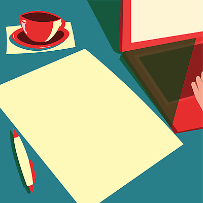 JPG 해외이미지 디자인 종이 백그라운드 일러스트 탁자 프레임 사람없음 파란색 노트북 펜 노란색 커피잔 카피스페이스 해외일러스트 커피 컬러 가구 잔 전자제품 필기구 공백 파일형식 이미지허브